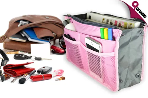 For QR29, Save Space in that Purse with a Handbag Organizer - Choose from 10 Cheerful Colors! (QR90 Value)